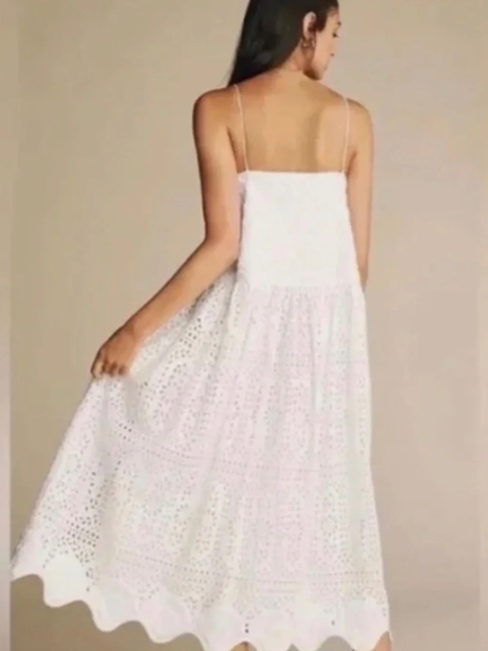 NWT RHODE Rosa Eyelet Midi Dress White Soleil Anthropologie Medium Resort - Picture 4 of 11